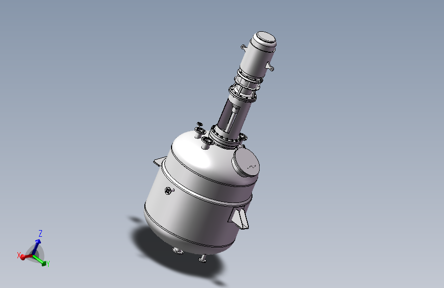 搅拌式反应釜三维sw+cad+说明书