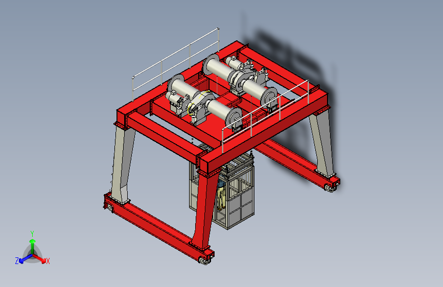 X2373-龙门起重机模型设计三维Step无参==1080147=0