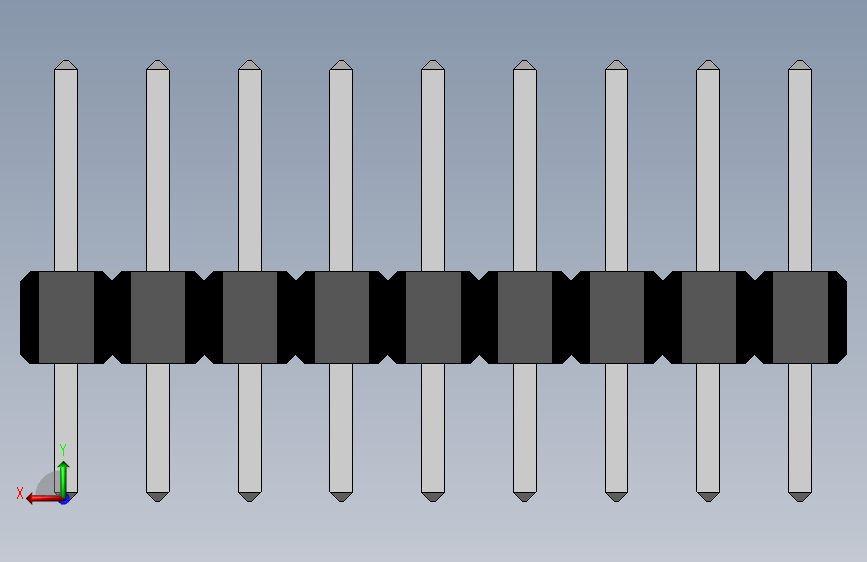 Header 2_54 Vertical 2x9_SOLIDWORKS 2013_模型图纸下载 – 懒石网