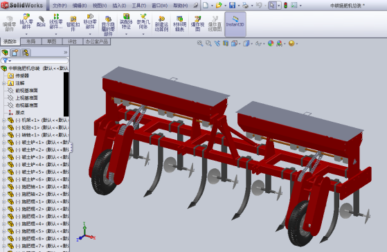 中耕施肥机solidworks三维图