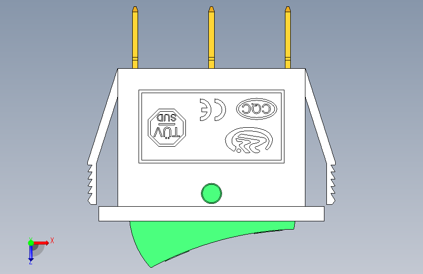 036-船型开关-开_关摇臂开关 3 针 STEP 俯视图
