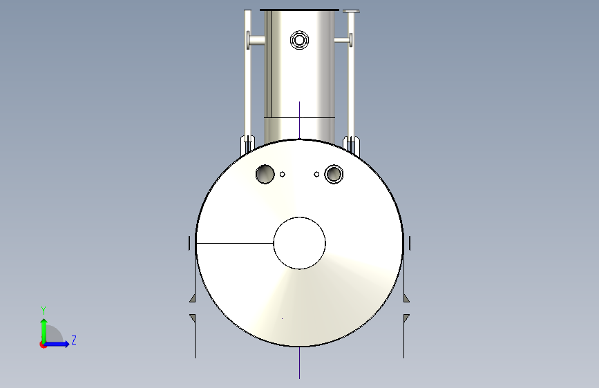 121-压力容器-流体罐(容器) STEP 左侧视图