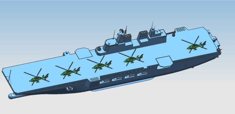 Z3081-中国075型两栖攻击舰模型三维UG4.0带参==722685=100