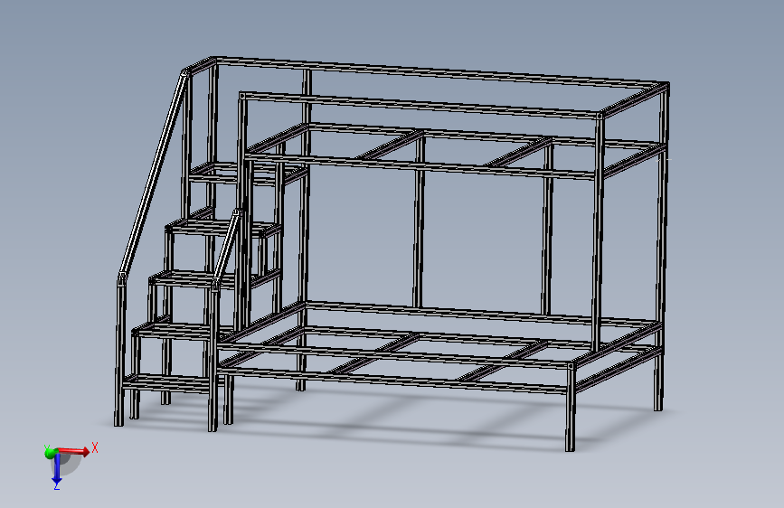 X2780-铝型材双层床三维SW2012无参==701431=15