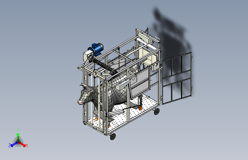 X2774-奶牛自动屠宰装置三维Step无参==933187=0
