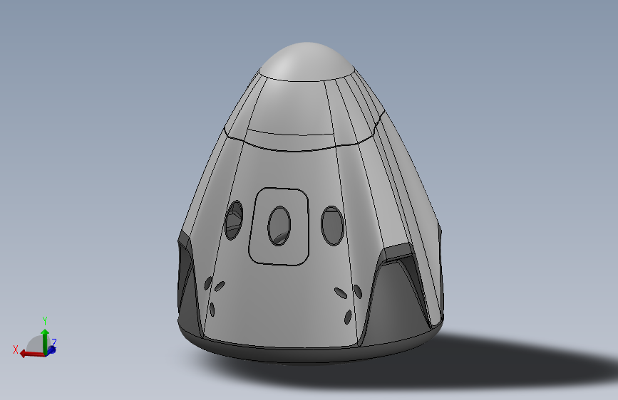 Dragon龙飞船太空舱简易外形