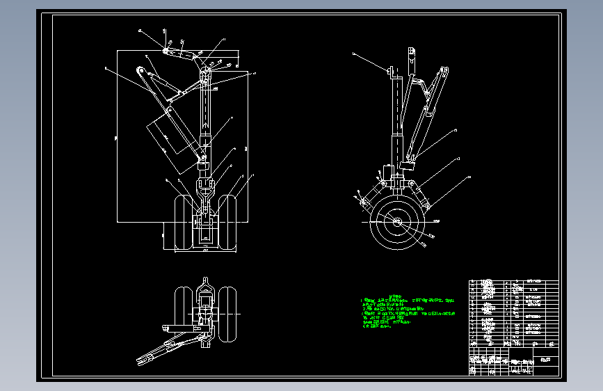 飞机起落架CAD装配图