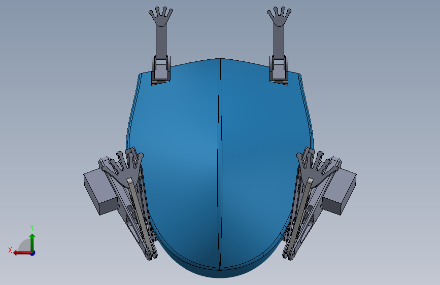 仿生青蛙跳跃机器人三维SW模型+CAD 背面视图