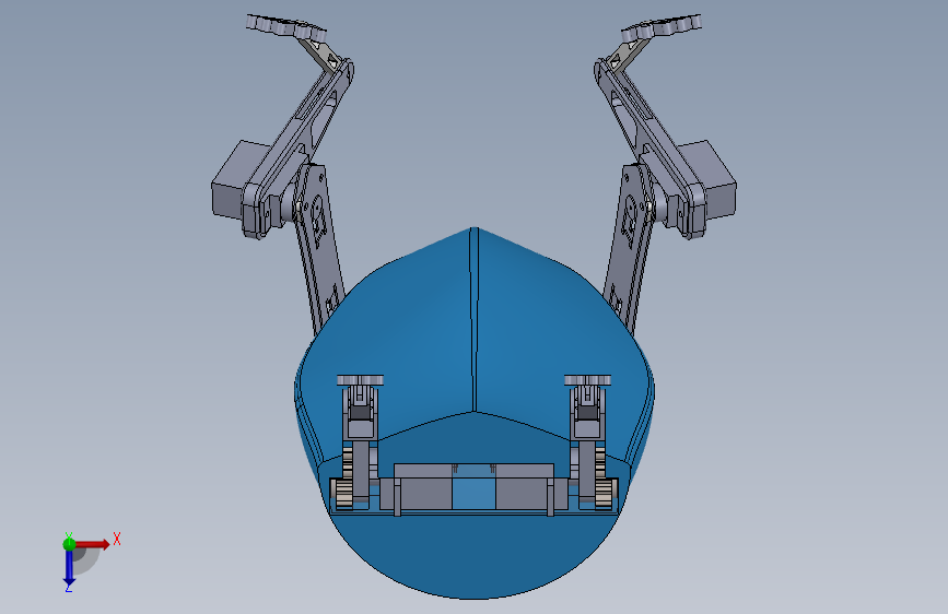 仿生青蛙跳跃机器人三维SW模型+CAD 俯视图