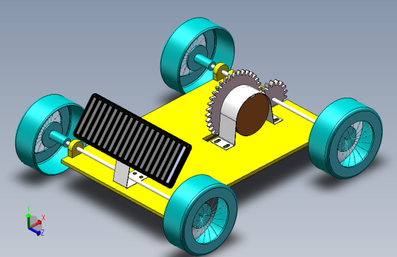 太阳能小车模型三维SW模型