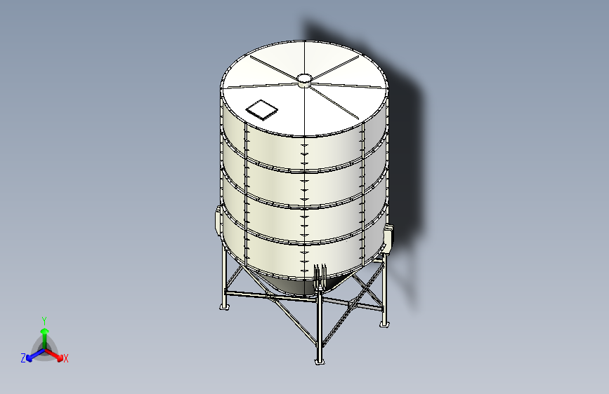 X3004-立式储油罐三维Step无参
