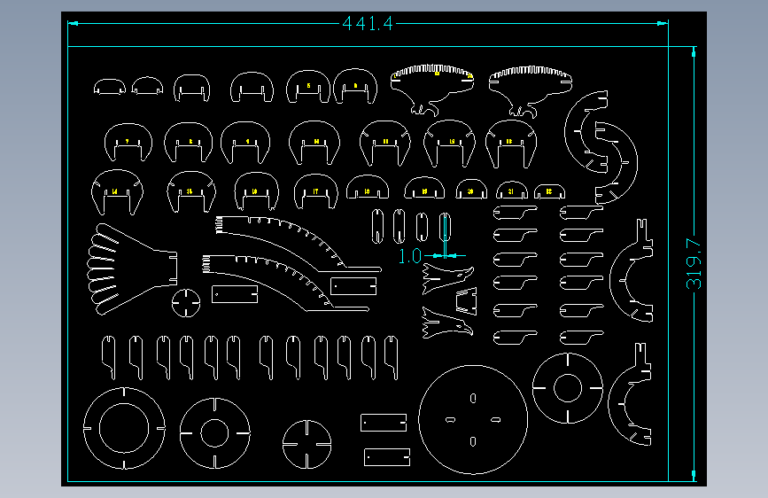 雄鹰激光切割立体拼图图纸
