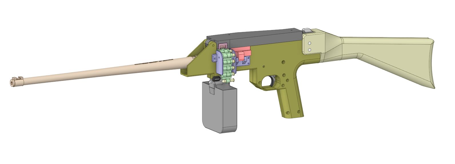 22 lr 弹带供弹基于 PKM 机枪。