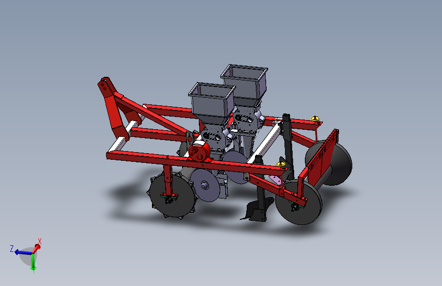 B5112-2行花生起垄施肥播种机（sw22可编辑+工程图）