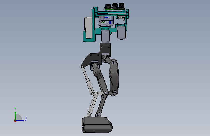 B5162-Bipedal+Robot双足机器人结构sw24可编辑 左侧视图