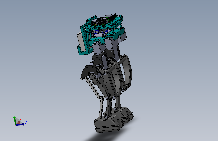 B5162-Bipedal+Robot双足机器人结构sw24可编辑 主视图