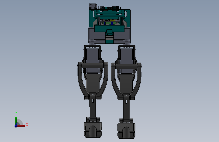 B5162-Bipedal+Robot双足机器人结构sw24可编辑 正面视图