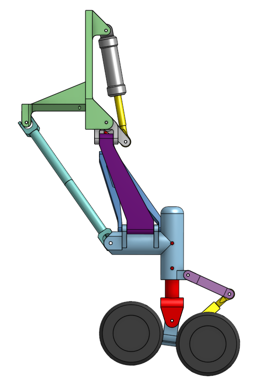 B-1轰炸机起落架简易结构3D图纸+STEP+x_t格式