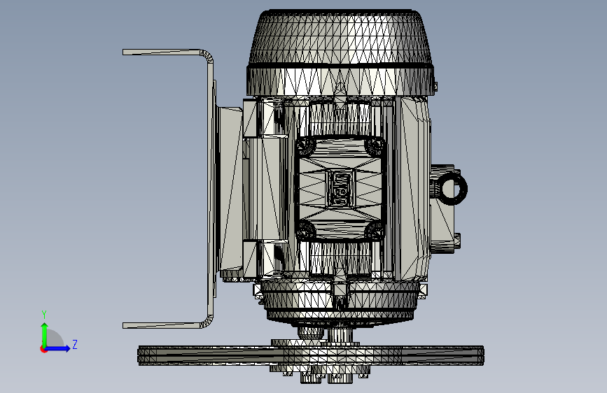 G01548-Blackmer3英寸叶片泵、电机和安装座 左侧视图
