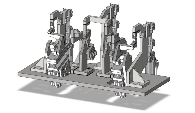 点焊工艺焊接夹具组件3D图纸+STP格式