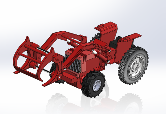 农用拖拉机3D数模图纸+Solidworks设计