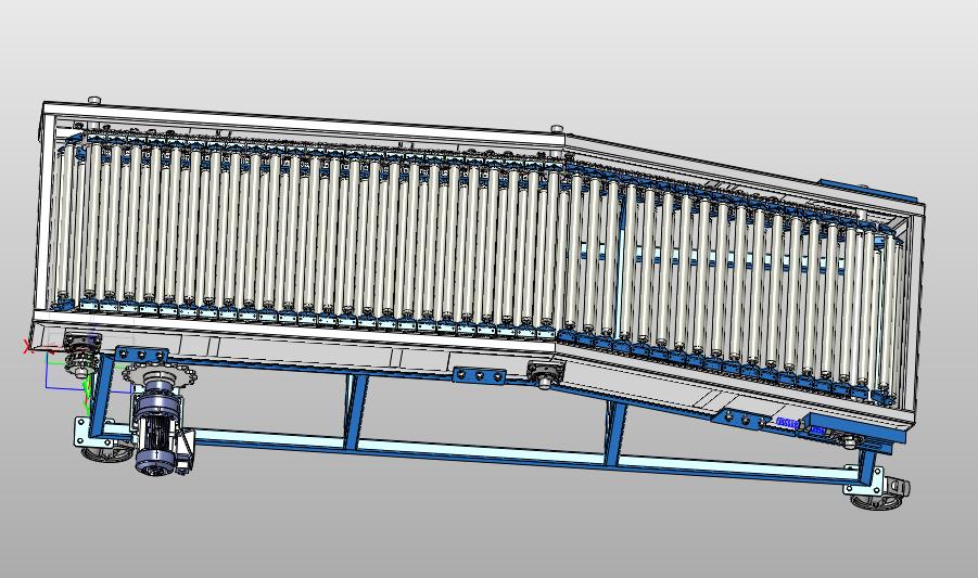 辊筒板链提升机三维