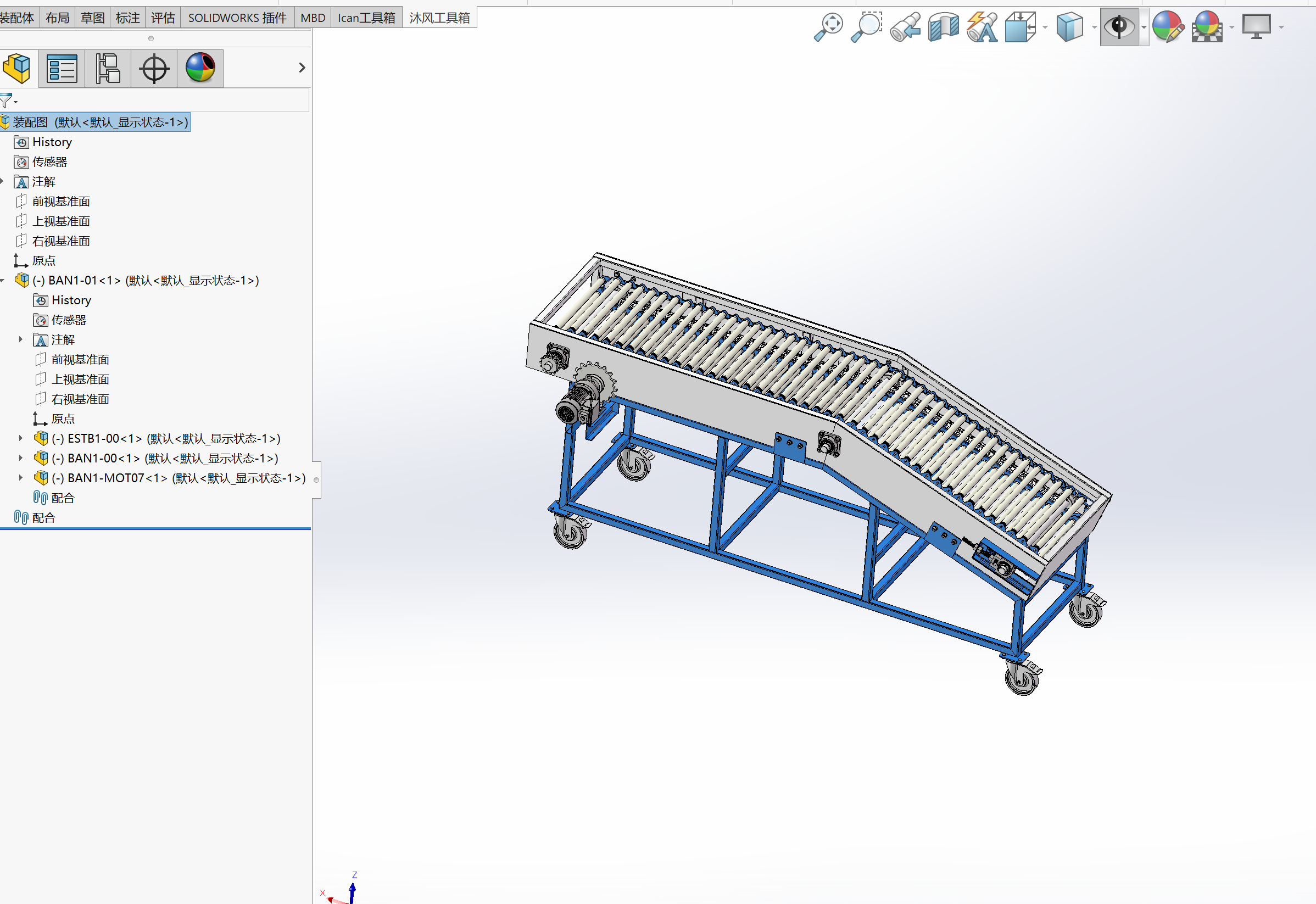辊筒板链提升机三维