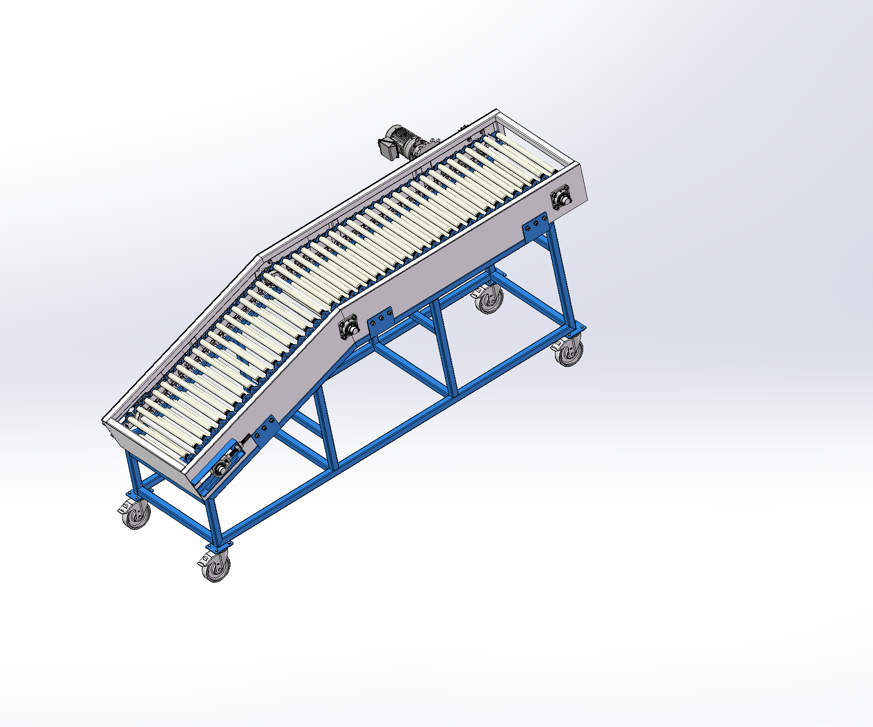 辊筒板链提升机三维