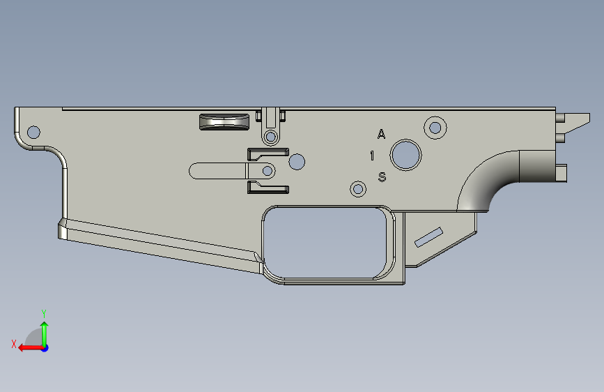 FN-SCAR 自动步枪机匣 背面视图
