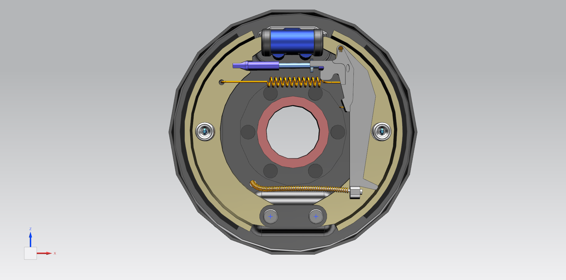 鼓式制动器3D图纸+UG设计