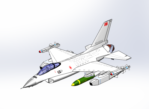 美国F-16战斗机飞机+SOLIDWORKS设计树建模步骤