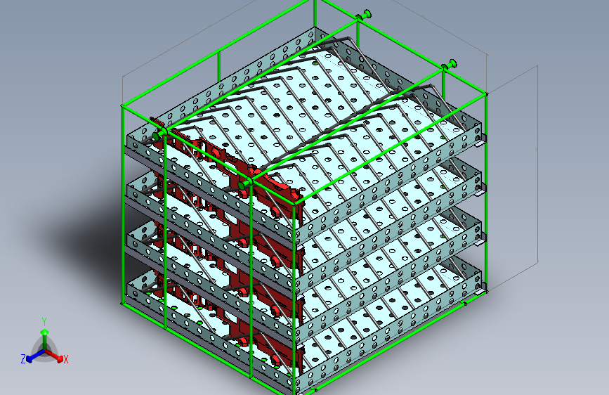 工业不锈钢清洗笼3D数模图纸+Solidworks设计 主视图