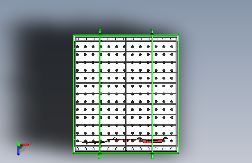 工业不锈钢清洗笼3D数模图纸+Solidworks设计 俯视图