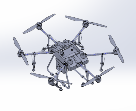 DJI T40植保无人机简易模型3D图纸 STP格式