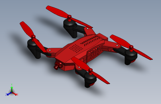 RC-drone简易四轴无人机造型3D图纸 Solidworks设计