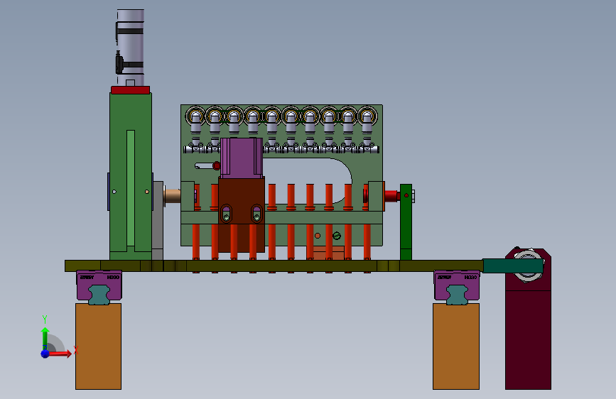 10轴同步旋转齿轮齿条90度翻转移动平台机构