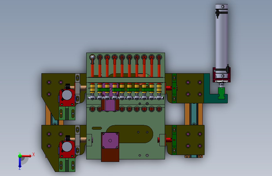 10轴同步旋转齿轮齿条90度翻转移动平台机构