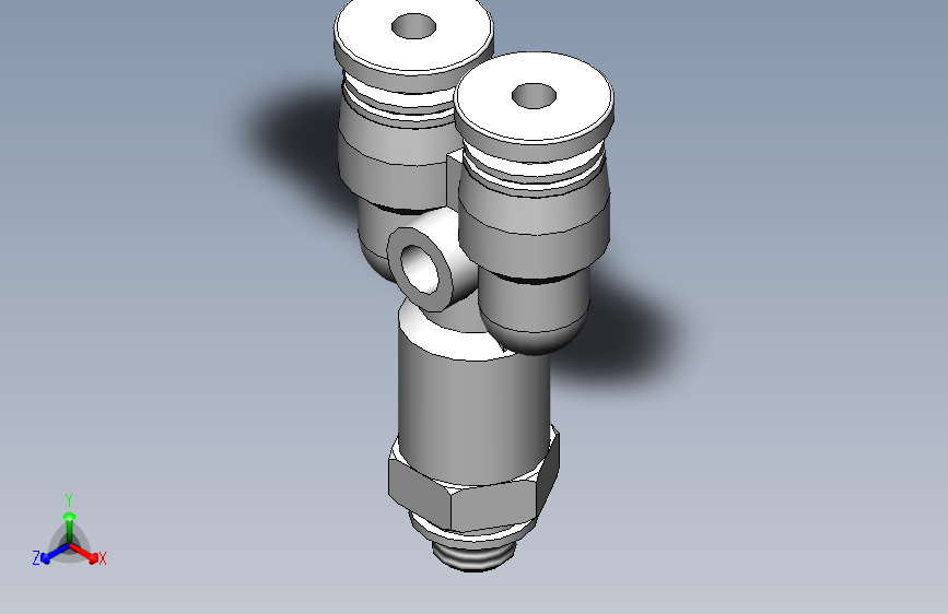 气动Y型螺纹三通快速接头PYB4-M5