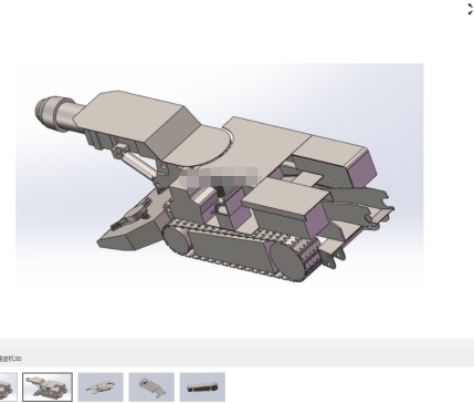 悬臂式掘进机3D简易模型三维SW==1476528==150