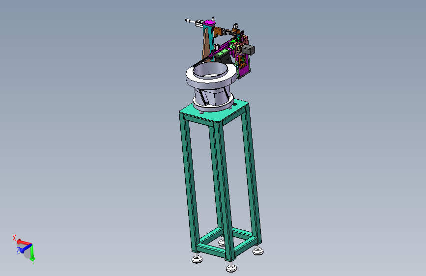 按钮振动送料3D