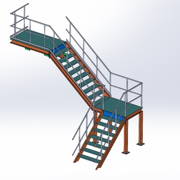 梯子楼梯3D数模图纸+Solidworks设计+附STEP