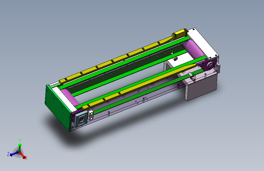 双皮带中间空式输送带 SW16_SOLIDWORKS 2016_模型图纸下载 – 懒石网