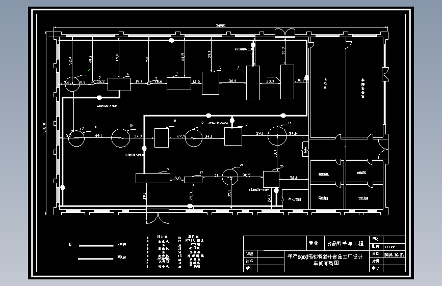 年产5000吨浓缩梨汁车间平面布置图