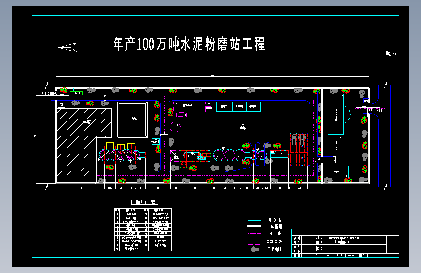 100万吨熟料粉磨站平面布置图