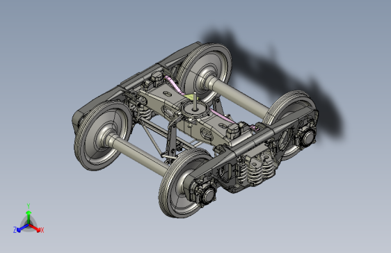 轨道火车使用的转向架（详解）设计模型MF30