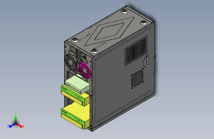 电脑机箱3d模型PROE-MF