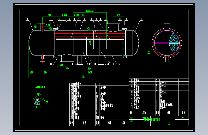 固定管板式换热器装配图CAD_AutoCAD 2007_模型图纸下载 – 懒石网