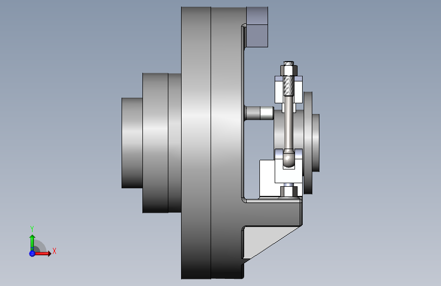法兰盘车夹具装配CAD+三维MF 正面视图