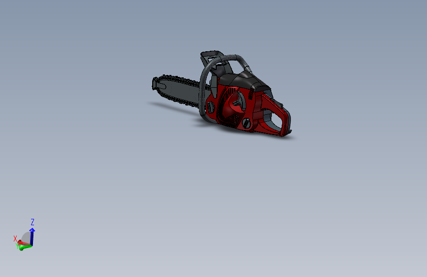 红色伐木工具链锯设计模型MF