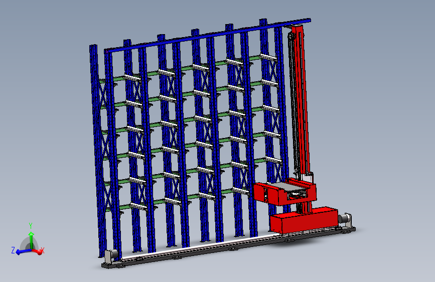单柱巷道式堆垛机CAD+三维+说明书